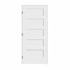 Codel Doors 36" x 80" x 1-3/8" Primed 5-Panel Equal Panel Interior Shaker 4-9/16" RH Prehung Door w/Black Hinges 3068pri8405RH1D4916